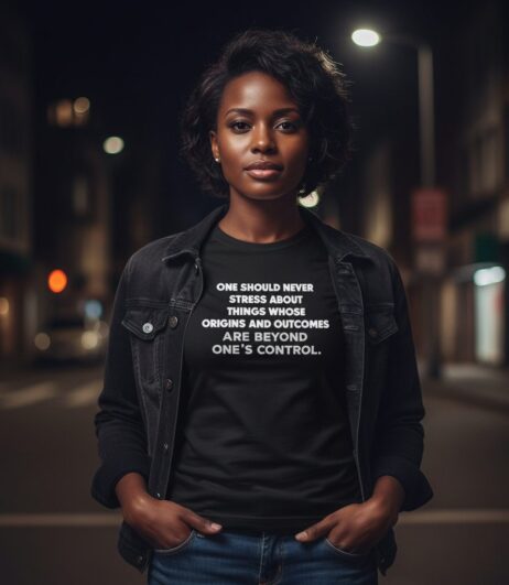 One Should Never Stress About Things Beyond One’s Control Monochrome Tee
