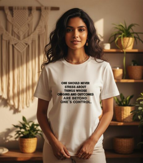 One Should Never Stress About Things Beyond One’s Control Monochrome Tee