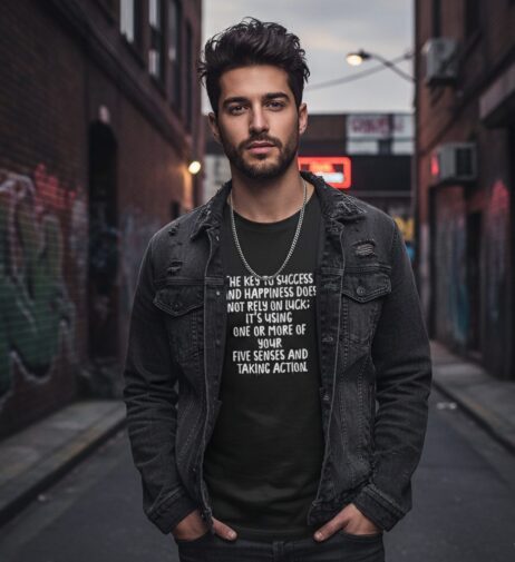 The Key to Success and Happiness Does Not Rely on Luck Monochrome Tee