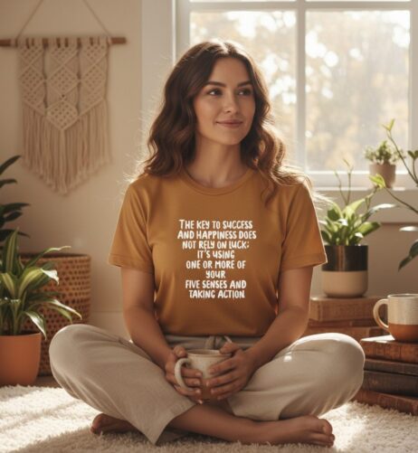 The Key to Success and Happiness Does Not Rely on Luck Monochrome Tee