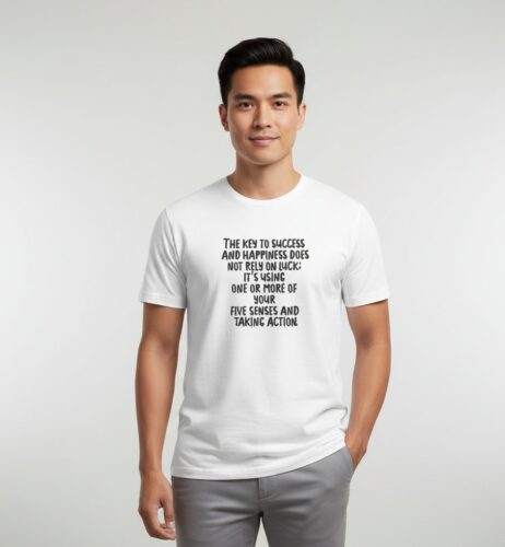 The Key to Success and Happiness Does Not Rely on Luck Monochrome Tee