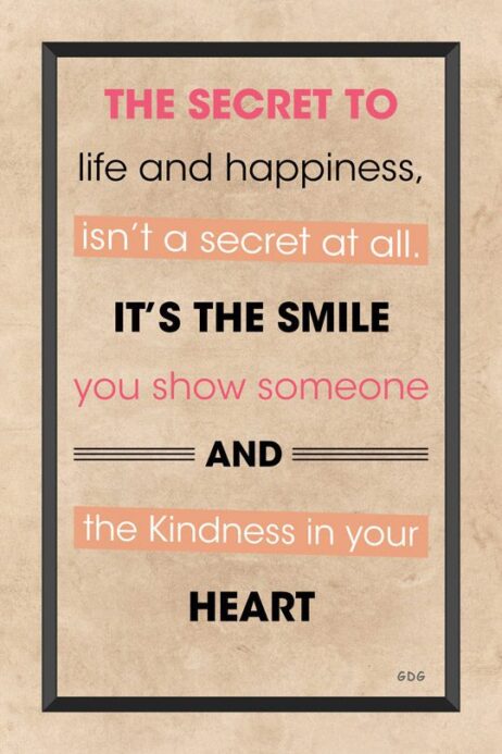 A quote about life and happiness is displayed.