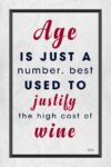 A poster with the words age is just a number, best used to justify the high cost of wine.