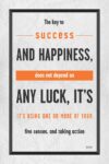 A poster with the words success and happiness
