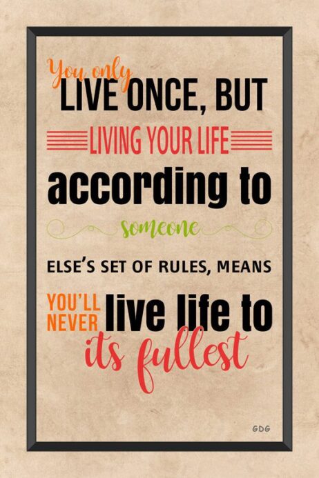 A poster with some words on it