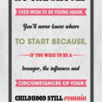 A poster with the words to be young and a quote.