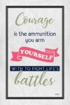 A poster with a quote about courage.