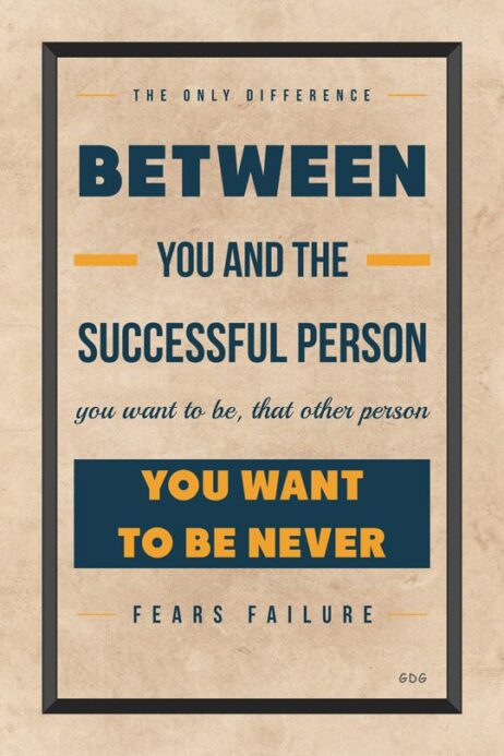 A poster with the words " between you and the successful person " on it.