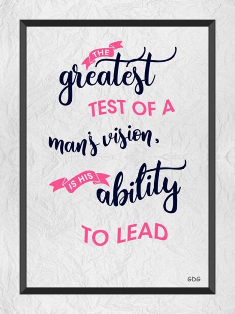 A quote is written in pink and black.