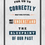 A poster with the words for us to correctly map our future, must first understand the blueprint of our past.