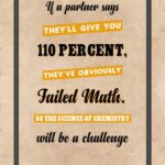 A poster with the words if a partner says they 'll give you 1 1 0 percent, they 've obviously failed math. So the science of