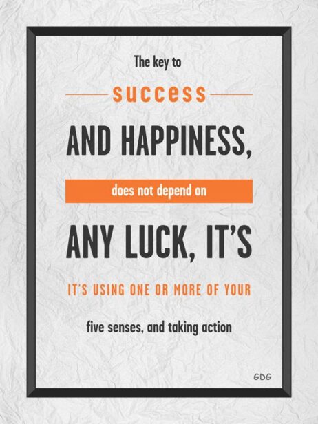 A quote about success and happiness is displayed.