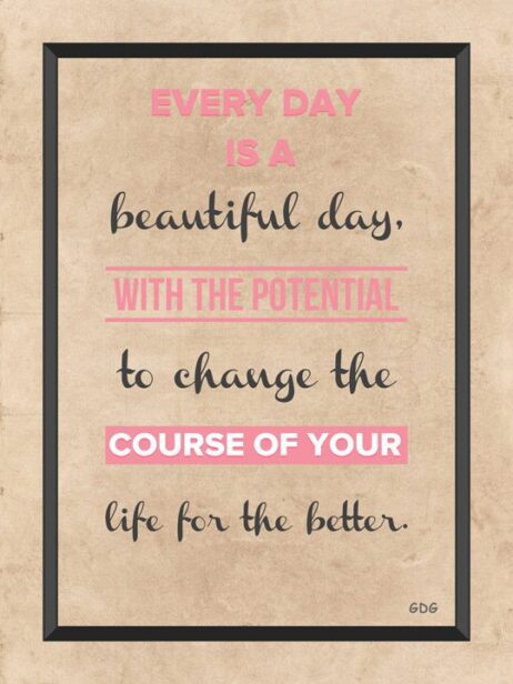 A poster with the words " every day is a beautiful day ".