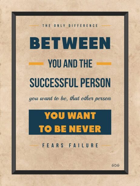 A poster with the words " between you and the successful person " on it.