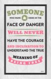 A poster with some words on it