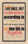 A poster with some words on it