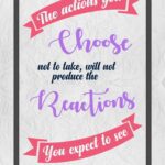A poster with the words " choose, not to take, will not produce the reactions ".
